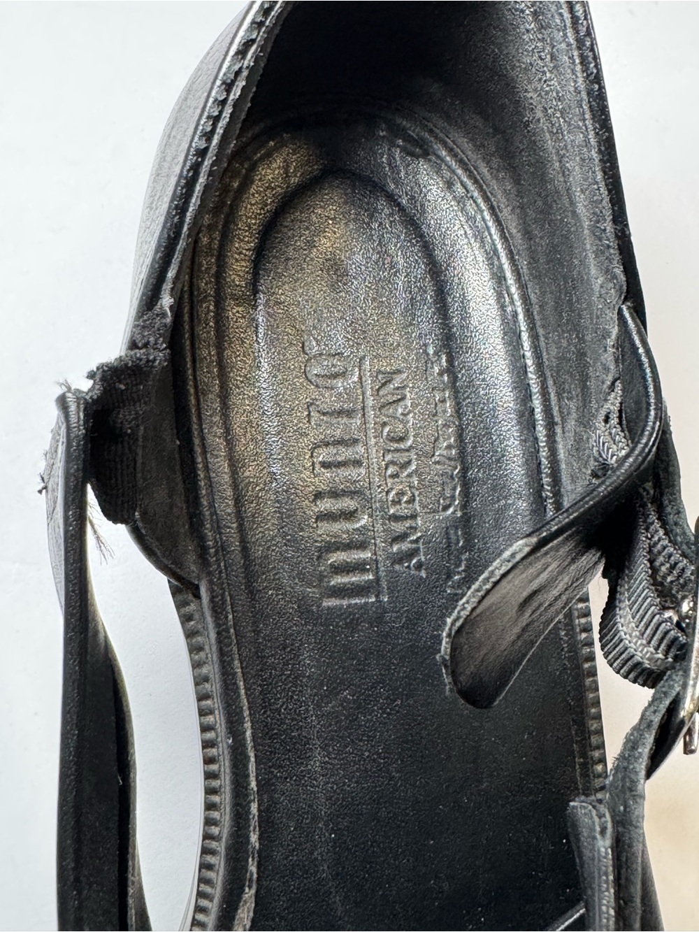 Munro American black leather strappy wedge sandals 7 - Picture 7 of 9
